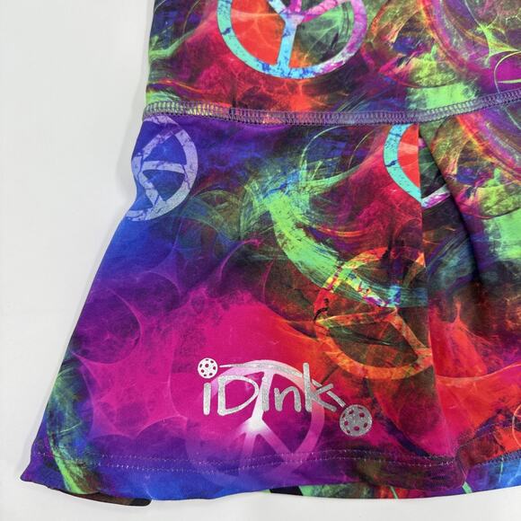 Dona Jo Skort Skirt Womens 2 Multicolor Peace Tennis Pickleball - Picture 8 of 11
